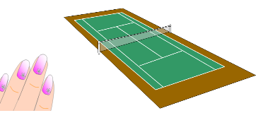 ネイルアートとテニスコート